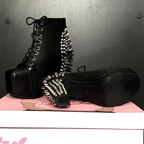 Jeffrey Cambell Spike Studded Boot Heel Platform - Picture 4 of 5